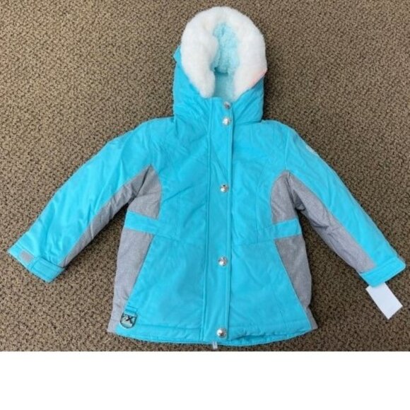 *ZeroXPosur Jacket 3 in 1 System sz 4/5 Hooded Blue Gray All Season Water Resist - Picture 3 of 12